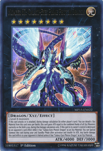 Number 62: Galaxy-Eyes Prime Photon Dragon - MP15-EN022 Ultra Rare 1st Edition