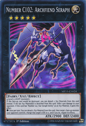 Number C102: Archfiend Seraph - MP15-EN024 Super Rare 1st Edition