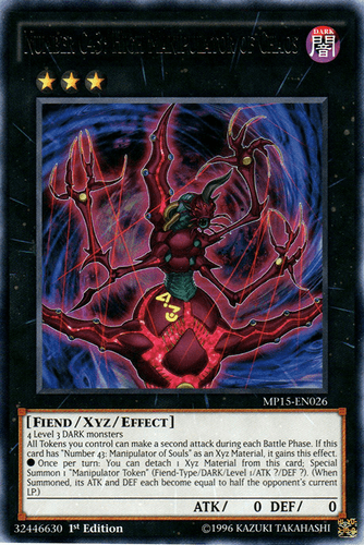 Number C43: High Manipulator of Chaos - MP15-EN026 Rare 1st Edition