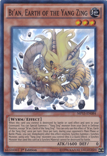 Bi'an, Earth of the Yang Zing - MP15-EN084 Super Rare 1st Edition