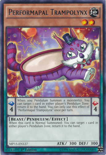 Performapal Trampolynx - MP15-EN127 Rare 1st Edition