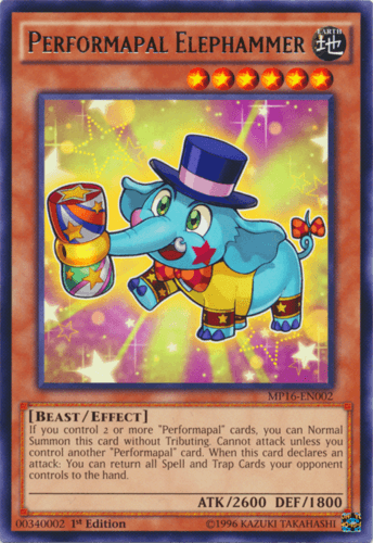 Performapal Elephammer - MP16-EN002 Rare 1st Edition