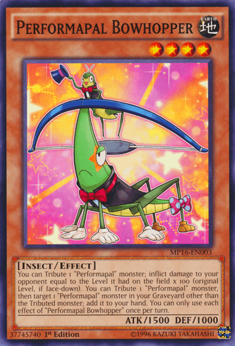 Performapal Bowhopper - MP16-EN003 Common 1st Edition