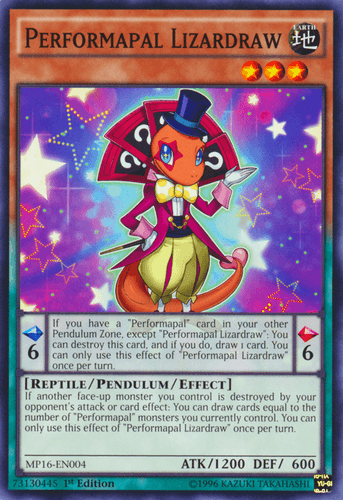 Performapal Lizardraw - MP16-EN004 Common 1st Edition