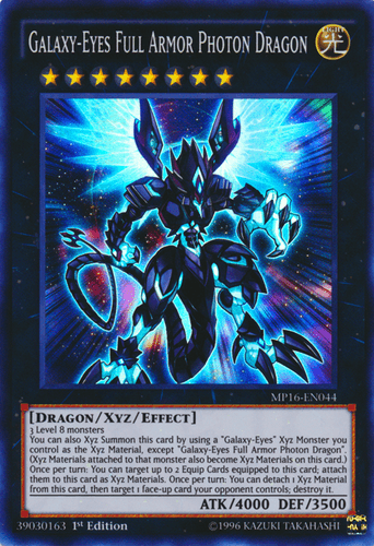 Galaxy-Eyes Full Armor Photon Dragon - MP16-EN044 Super Rare 1st Edition