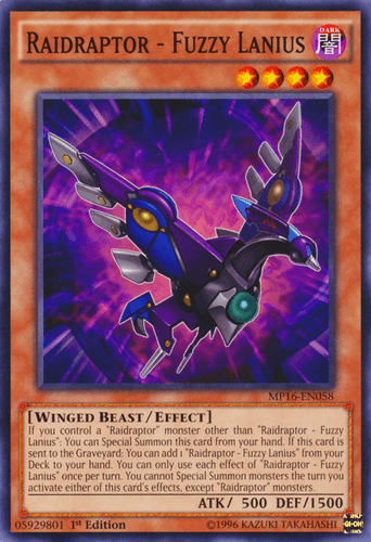 Raidraptor - Fuzzy Lanius - MP16-EN058 Common Unlimited