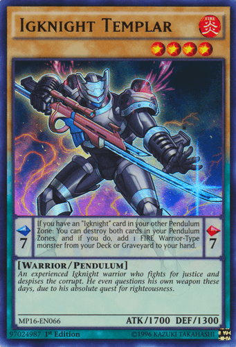 Igknight Templar - MP16-EN066 Ultra Rare 1st Edition