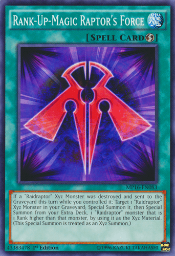 Rank-Up-Magic Raptor's Force - MP16-EN083 Common Unlimited