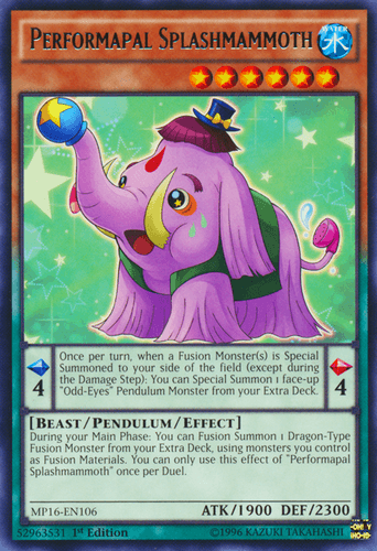 Performapal Splashmammoth - MP16-EN106 Rare Unlimited