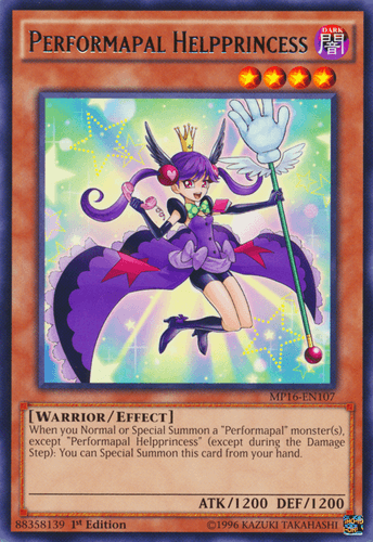 Performapal Helpprincess - MP16-EN107 Rare 1st Edition