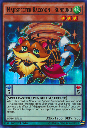 Majespecter Raccoon - Bunbuku - MP16-EN126 Ultra Rare Unlimited