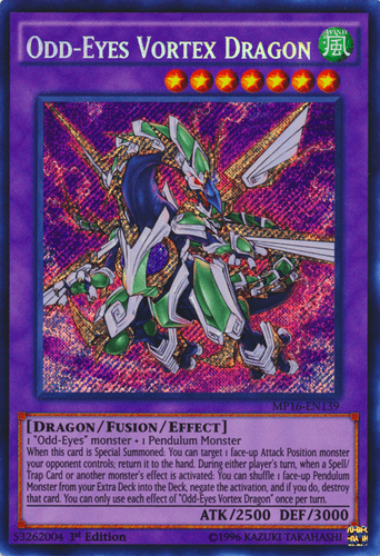 Odd-Eyes Vortex Dragon - MP16-EN139 Secret Rare 1st Edition