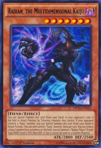 Radian, the Multidimensional Kaiju - MP16-EN163 Rare 1st Edition