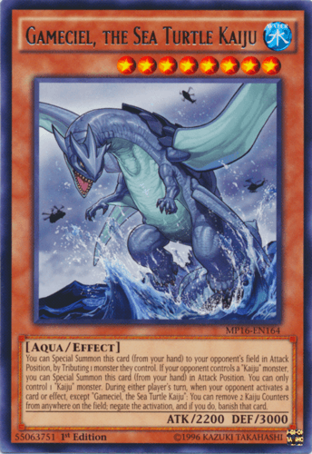 Gameciel, the Sea Turtle Kaiju - MP16-EN164 Rare 1st Edition