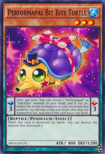Performapal Bit Bite Turtle - MP16-EN176 Common 1st Edition