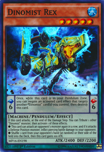 Dinomist Rex - MP16-EN198 Super Rare 1st Edition