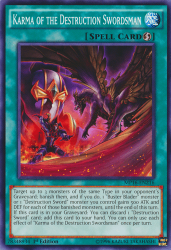 Karma of the Destruction Swordsman - MP16-EN216 Common Unlimited
