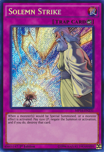 Solemn Strike - MP16-EN231 Secret Rare 1st Edition