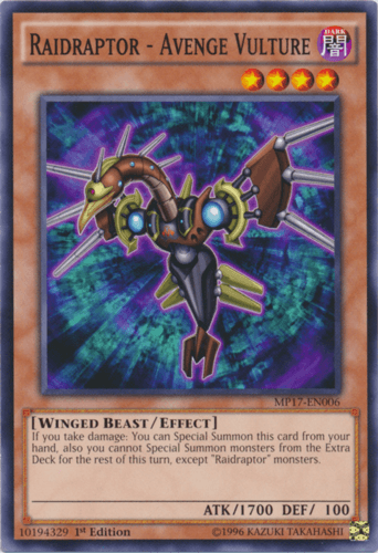 Raidraptor - Avenge Vulture - MP17-EN006 Common 1st Edition