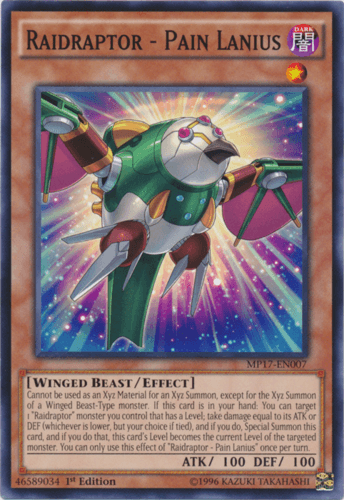 Raidraptor - Pain Lanius - MP17-EN007 Common 1st Edition
