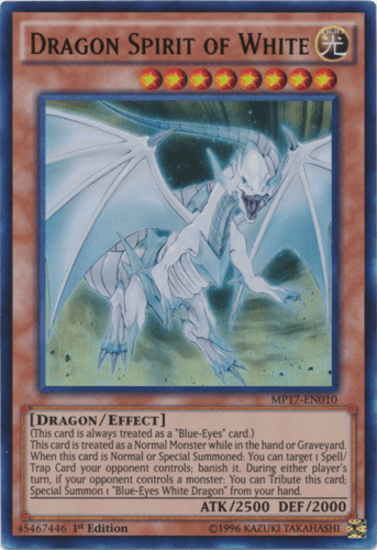Dragon Spirit of White - MP17-EN010 Ultra Rare 1st Edition