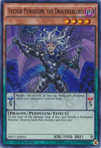 Lector Pendulum, the Dracoverlord - MP17-EN014 Ultra Rare 1st Edition