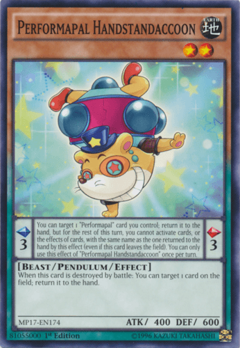 Performapal Handstandaccoon - MP17-EN174 Common 1st Edition
