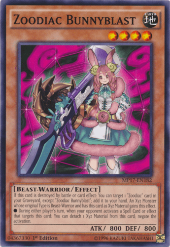 Zoodiac Bunnyblast - MP17-EN182 Common 1st Edition