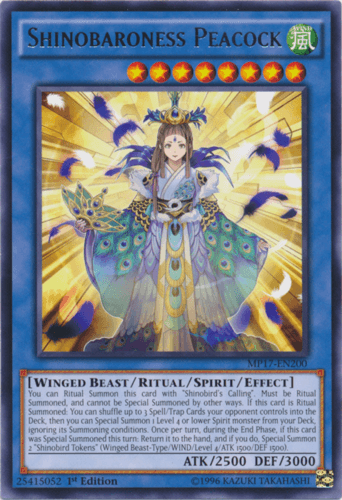 Shinobaroness Peacock - MP17-EN200 Rare 1st Edition