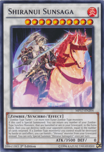 Shiranui Sunsaga - MP17-EN204 Rare 1st Edition