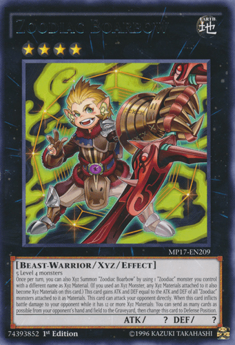 Zoodiac Boarbow - MP17-EN209 Rare 1st Edition