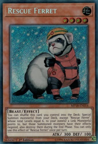 Rescue Ferret - MP18-EN054 Secret Rare 1st Edition