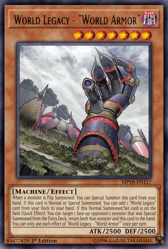 World Legacy - "World Armor" - MP18-EN117 Rare 1st Edition