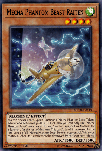 Mecha Phantom Beast Raiten - MP18-EN119 Common 1st Edition