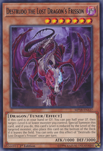 Destrudo the Lost Dragon's Frisson - MP18-EN127 Rare 1st Edition