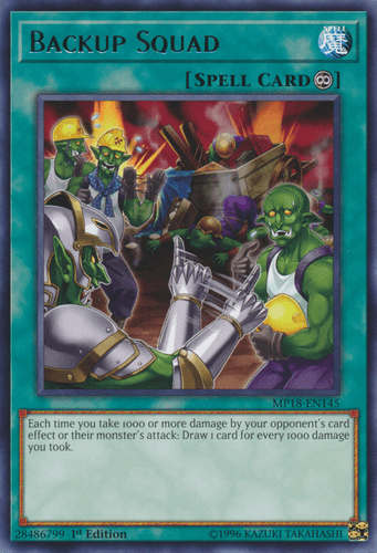 Backup Squad - MP18-EN145 Rare 1st Edition