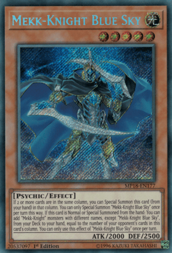 Mekk-Knight Blue Sky - MP18-EN177 Secret Rare 1st Edition