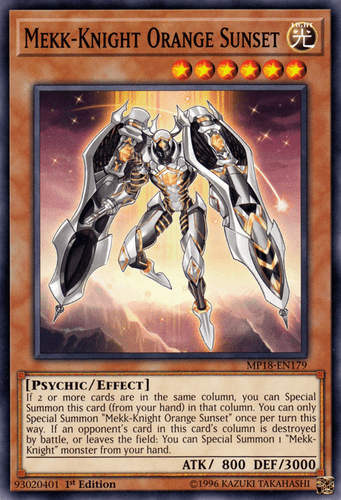 Mekk-Knight Orange Sunset - MP18-EN179 Common 1st Edition