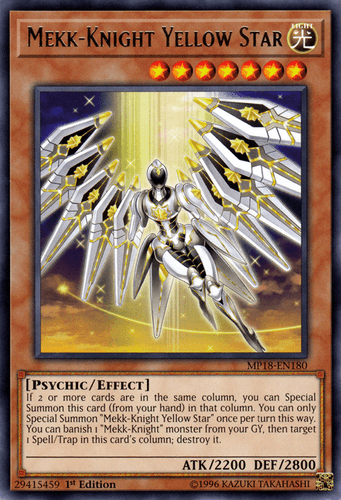 Mekk-Knight Yellow Star - MP18-EN180 Rare 1st Edition
