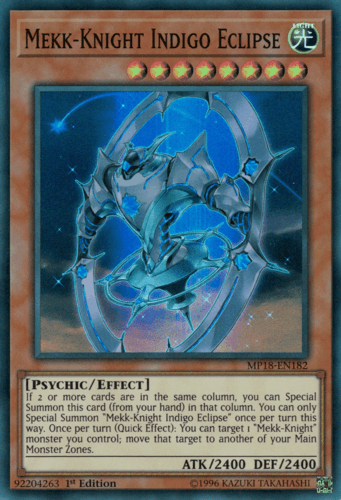 Mekk-Knight Indigo Eclipse - MP18-EN182 Super Rare 1st Edition