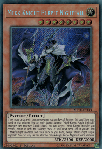 Mekk-Knight Purple Nightfall - MP18-EN183 Secret Rare 1st Edition