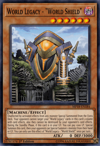 World Legacy - "World Shield" - MP18-EN184 Common 1st Edition