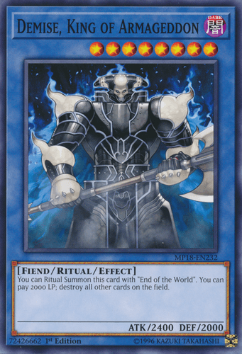 Demise, King of Armageddon - MP18-EN232 Common 1st Edition