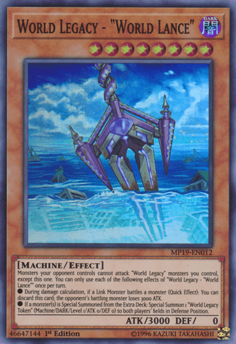 World Legacy - "World Lance" - MP19-EN012 Super Rare 1st Edition