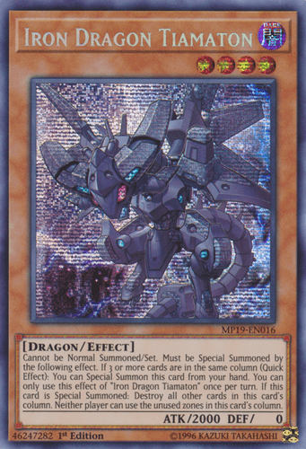 Iron Dragon Tiamaton - MP19-EN016 Prismatic Secret Rare Unlimited