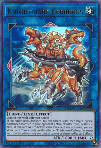 Knightmare Cerberus - MP19-EN026 Ultra Rare 1st Edition
