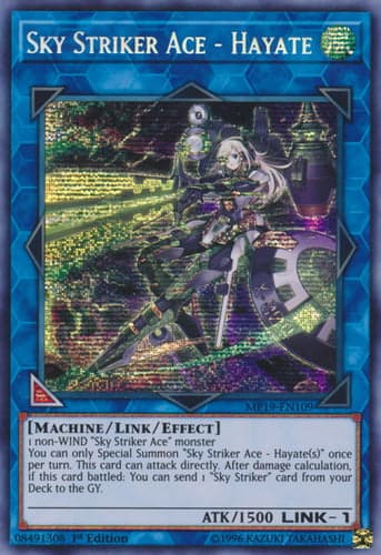 Sky Striker Ace - Hayate - MP19-EN109 Prismatic Secret Rare Unlimited