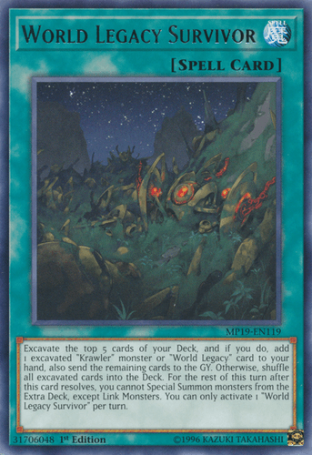 World Legacy Survivor - MP19-EN119 Rare 1st Edition