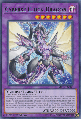 Cyberse Clock Dragon - MP19-EN180 Rare 1st Edition