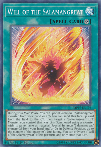 Will of the Salamangreat - MP19-EN196 Common Unlimited